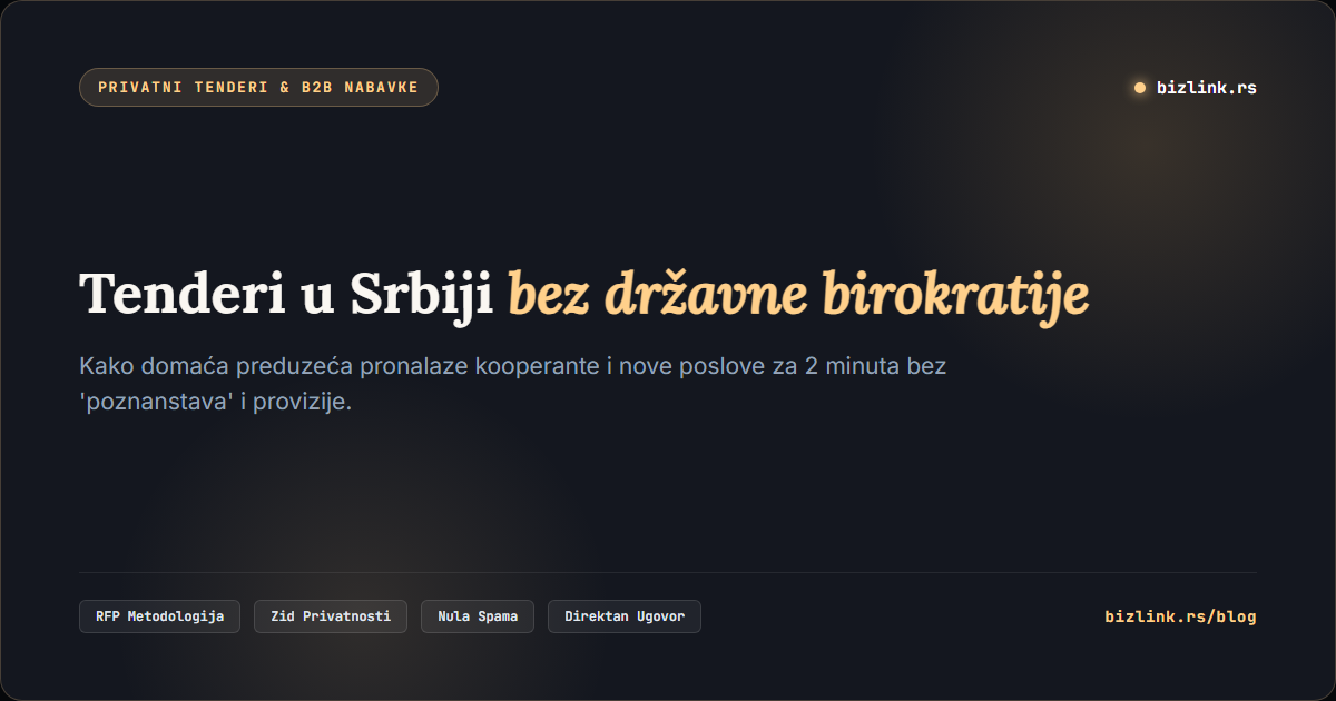 Tenderi i B2B Nabavke u Srbiji